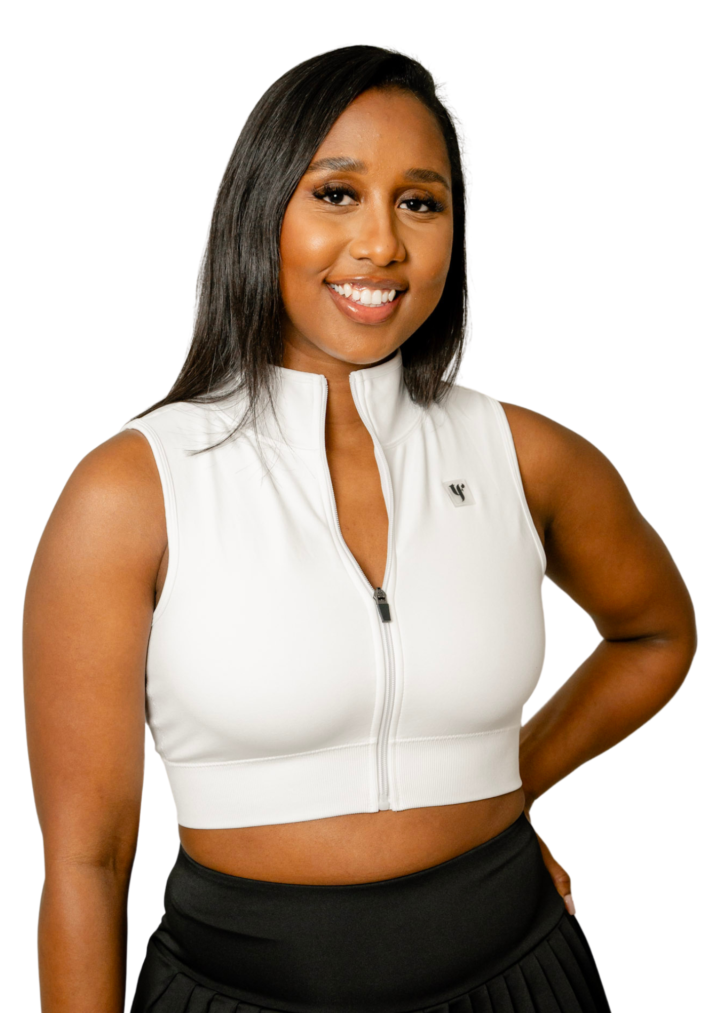 Cropped Zipper Vest White – tryncha fiona